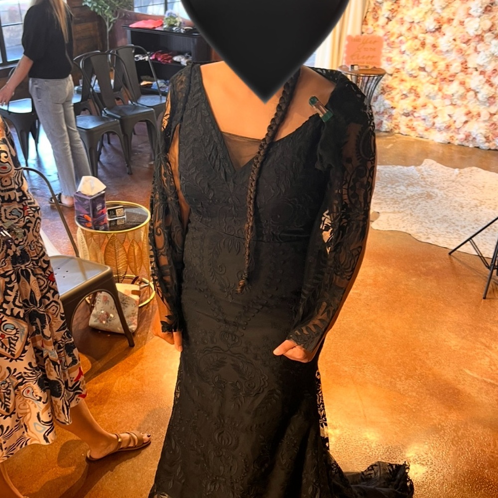 Elegant Black Lace Evening Gown or Wedding Dress